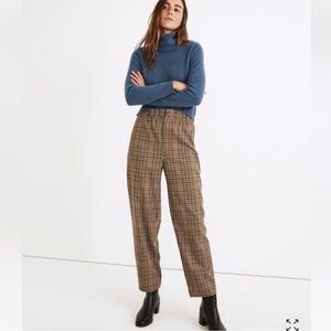 Madewell Pull On Wide Leg Coster Plaid Pant
